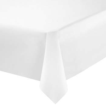 Smarty Had A Party White Rectangular Disposable Plastic Tablecloths (54" x 108") (96 Tablecloths)