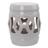 NicBex Ceramic Garden Stool with Double-Coin Knotted Ring Design, Outdoor Side Table for Patio, Versatile Patio End Table, Decorative Outdoor Table - 2 of 4