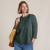 Lands' End Women's 3/4 Sleeve Lightweight Jersey Embellished Top - 4 of 4