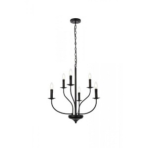 Elegant Lighting Westley 6 lights pendant in black - 1 of 4