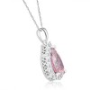 Pompeii3 3 1/2Ct Pink Topaz & Diamond Halo Pendant 10k White Gold Womens Necklace 1" Tall - 2 of 4