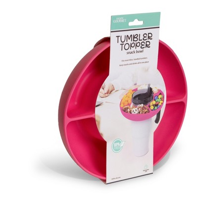 Jobar Handy Gourmet Tumbler Topper Snack Tray, Pink