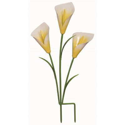 Transpac Metal 26" White Spring Calla Lily Yard Stake