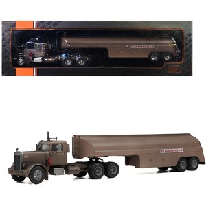 1/43 ピータービルト 281 1955 ixo製ダイキャスト製ミニカー 1955 Peterbilt 281 Truck with Tank Trailer Brown (Weathered) 1/43