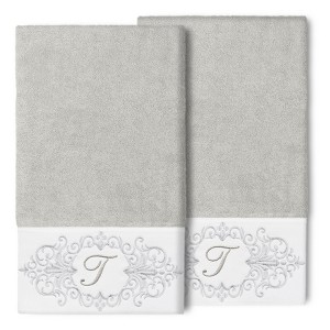 Linum Home Textiles 100% Turkish Cotton MONICA 2PC Embellished Bath Towel Set - 1 of 1