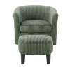 Green Swivel Accent Chair 360° Comfy Recliner Corduroy Arm Chair Single Sofa with Ottoman for Living Room Bedroom - 4 of 4