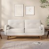 64" Loveseat Sofa, Mid Century Modern Couch Comfy Love Seat Couches for Living Room, 2 Seater Deep Seat Couch Linen Upholstered Couch for Bedroom - 3 of 4