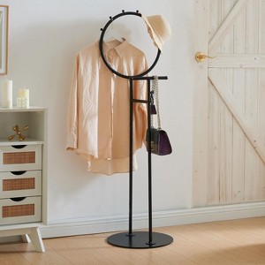 Kings Brand Furniture Valet Clothes Stand with Storage Tray, Towel Rack, Blanket Drying Holder for Bedroom, Laundry Room & Bathroom - 1 of 4