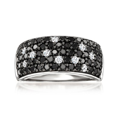 Ross-Simons 1.50 ct. t.w. Black and White Diamond Ring in Sterling Silver