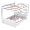 PAGED Twin over Full Bunk Bed Simple Pine Bed Frame with Trundle, Storage Stair and Guardrail for Bedroom - 4 of 4