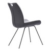 Armen Living,Coronado Contemporary Dining Chair in Grey Powder Coated Finish and Pewter Fabric - Set of 2 - 3 of 4
