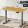 MaseiKar Electric Standing Desk Adjustable Height Desk Home Office Computer Workstation Sit Stand up Desk, 48 x 24 inches (Grey Frame + Maple Top) - 2 of 4