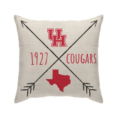 NCAA Houston Cougars Cross Arrow Decorative Throw Pillow