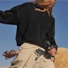 Women's Oversized Cropped Sweatshirts Crewneck Fleece Workout Pullover Sweater Fall Outfits - 3 of 4