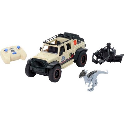 Photo 1 of **MISISNG PARTS** NON FUNCTIONAL Matchbox Jurassic World: Dominion Jeep Gladiator R/C Vehicle with 6in Dracorex Dinosaur Figure