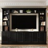 Mid-Century Entertainment Center Wall Unit with Bridge for 70" TV,97.4"W Media Console with Adjustable Shelf and Storage Cabinets-Baofuwish - 2 of 4