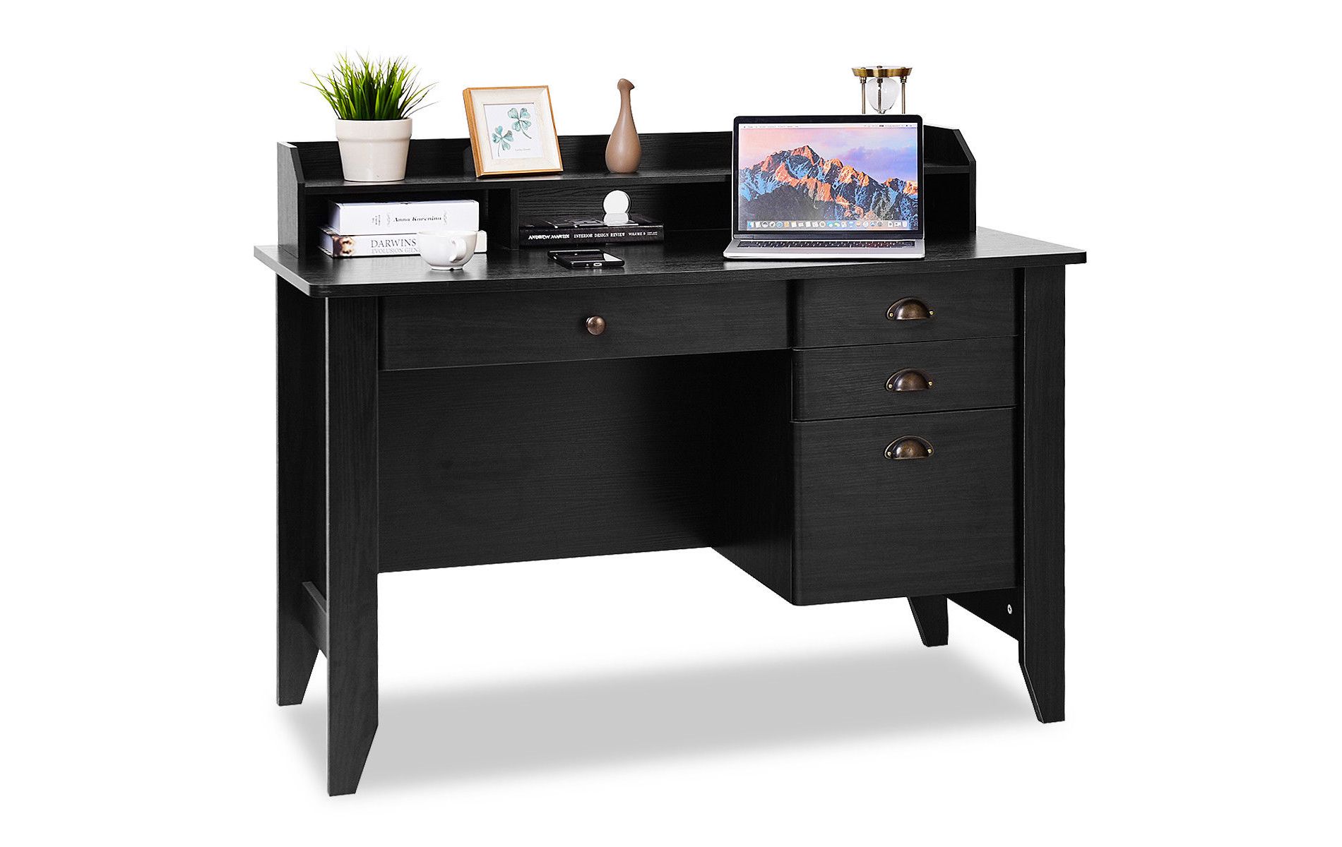 Costway Computer Desk PC Laptop Writing Table Workstation Student Study Furniture Black