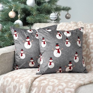 PAVILIA Set of 2 Throw Pillow Covers, Decorative Velvet Square Cushion Cases for Bed Sofa Couch Bedroom Living Room - 1 of 4