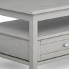 48" Solid Wood Coffee Table with Two Drawers and Storage, Square Tapered Legs, Ideal for Living Room or Family Room - 2 of 4
