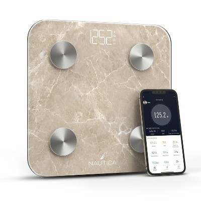 Nautica Body Tracker Digital Scale for Body Weight, Bluetooth-Enabled Smart Scale with BMI, Body Fat, Muscle Mass Tracking & More