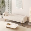 71.7Inch Sofa Bed, Modern Soft Fabric Comfy Sofa With 4 Metal Legs, Comfortable Armrest And Backrest, 2 Pillows, For Small Spaces, Apartment Beige - 2 of 4