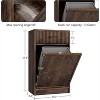 Fluted Tilt Out, Hidden Garbage 10 Gallon, Freestanding Dog Proof Trash Cabinet, for Kitchen Dining Living Room, Walnut - 2 of 4