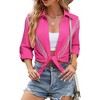 Nlife Womens Rhinestone Fringe Shirt Top Western Cowgirl Cowboy Rodeo Sparkly Tassel Long Sleeve Button Down Shirts Nashville Country Concert Outfit - 2 of 4