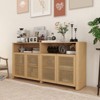 Bella Depot Mid Century Modern 63" Rattan Sideboard Buffet Cabinet with Storage for Living Room, Entryway, Kitchen - 3 of 4