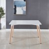 Modern Rectangle Dining Table, with Metal Legs Brace, Office Table, Coffee Table, for Living Room, Kitchen - 3 of 4