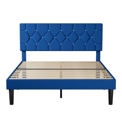 VECELO Queen/Full/Twin Upholstered Platform Bed Frame with Button Tufted Adjustable Headboard