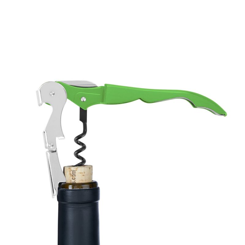 True TrueTap Lime Green Double Hinged Waiter’s Corkscrew, Stainless Steel Wine Key with Foil Cutter, 4 of 6