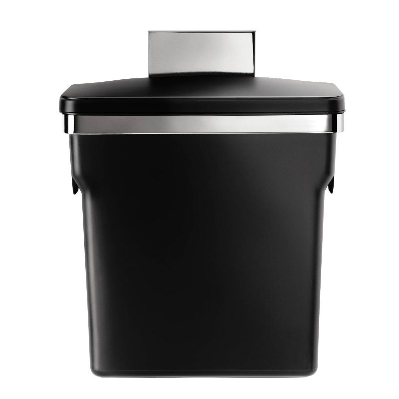 simplehuman 10L In-Cabinet Hanging Kitchen Trash Can Black Plastic, 2 of 4