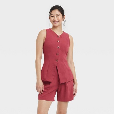 Women's Signature Crepe Long Line Vest - A New Day™