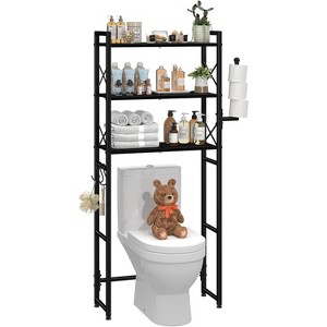 Simple Trending Over The Toilet Storage Rack Black - 1 of 4