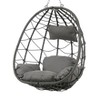 Grungis Wicker Patio Swing Chair with Cushion and Headrest,Outdoor Swing with Stand for Bedroom,Garden,Courtyard - 4 of 4