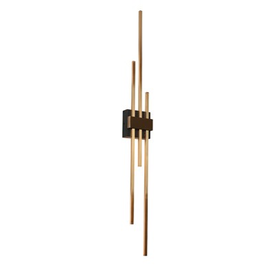 LNC Huia 3-Lights 4.7" Modern Luxury Linear Integrated LED Wall Lightss, Polished Gold