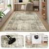 Indoor Rug - Washable Floral Thin Non Slip Low Pile, Stain Resistant with Reinforced Edges, Foldable for Living Room, Bedroom, Kitchen - 4 of 4