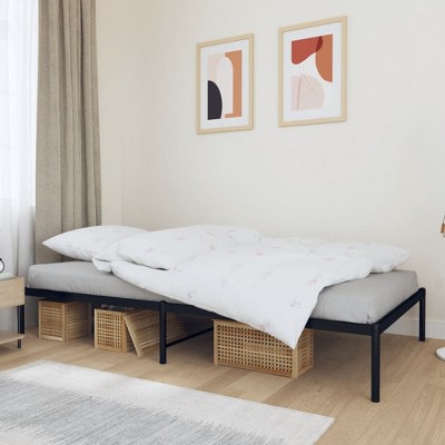 vidaXL Metal Bed Frame Black 39.4 in.x78.7 in.