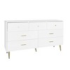 Seven Drawers Large Chest of Drawer Cabinet with Golden Handle and Golden Legs White Color - 2 of 4
