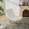 CAVINAS Accent Chair Rocking Chair with Wide Backrest Comfortable Lounge Chair with Seat Wood Base - 2 of 4