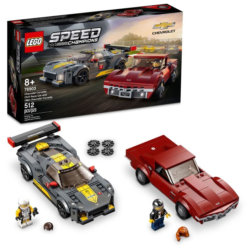 LEGO Speed Champions Chevrolet Corvette C8.R Race Car and 1968 Chevrolet Corvette 76903 Building Toy, 1 of 10