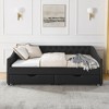 Sapphtopaz Upholstered Daybed with Drawers Bed Frame Waved Shape Arms Sofa Bed Bedroom Furniture, Easy Assembly, No Box Spring Needed - 2 of 4