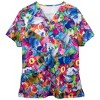 Womens Trolls Poppy and Friends V-Neck Scrubs Top - 3 of 4