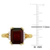 EVERLY JEWELRY | 18K Yellow Gold Sterling Silver 3 7/8ct TGW Garnet, Citrine & Diamond Accent Cocktail Ring - 3 of 4