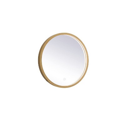 Elegant Lighting Pier 18 inch LED Mirror with Adjustable Color Temperature 3000K/4200K/6400K in Brass