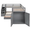 NicBex Twin-Twin over Full Loft Bed Triple Pine Bed Frame with Wardrobe, Drawers, Storage Stairs and Guardrail, No Box Spring Required - 3 of 4