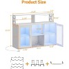 homfan Wine Bar Cabinet Freestanding Liquor Cabinet, Coffee Bar Buffet Sideboard Storage with Wine Rack Glass Holder - 3 of 4