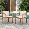 Christopher Knight Home Mottetta Outdoor Acacia Wood Dining Chairs with Cushions (Set of 2) - 2 of 4