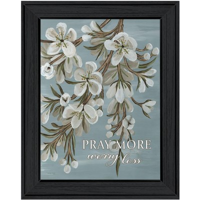 HomeRoots Pray More Worry Less Black Framed Print Wall Art