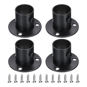 Unique Bargains Stainless Steel Wardrobe Pipe Holder Shower Closet Curtain Rod Pole Brackets 4 Pcs - 1 of 4